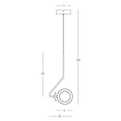 Zambelis 22044 - Lampadario a sospensione con filo LED dimmerabile LED/7W/230V CRI90 bianco