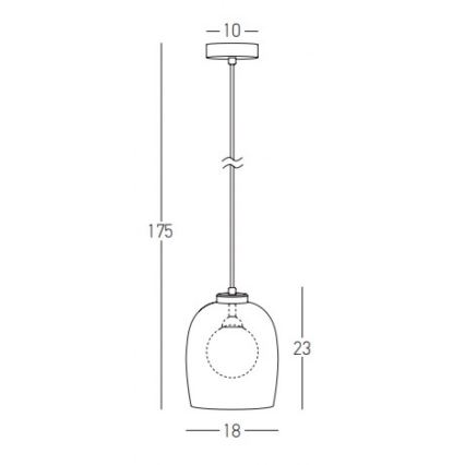 Zambelis 22051 - Lampada a sospensione con cavo 1xG9/5W/230V Ø 18 cm nero