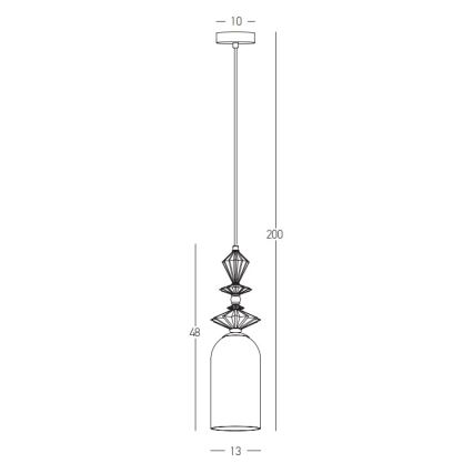 Zambelis 22078 - Lampadario a sospensione con filo 1xE27/40W/230V