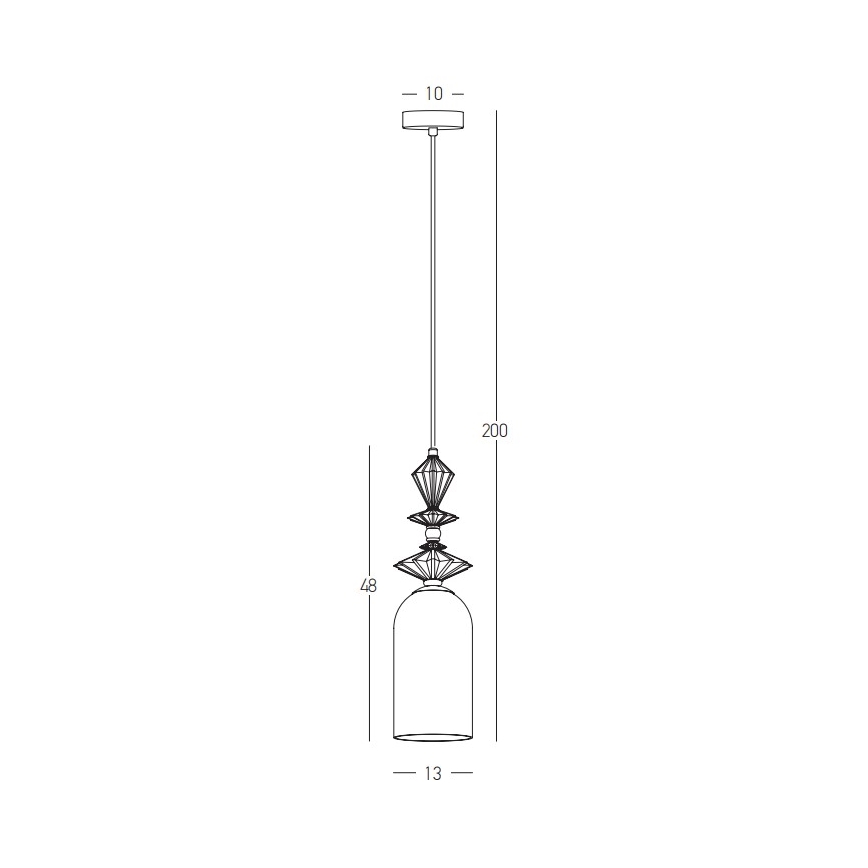 Zambelis 22078 - Lampadario a sospensione con filo 1xE27/40W/230V