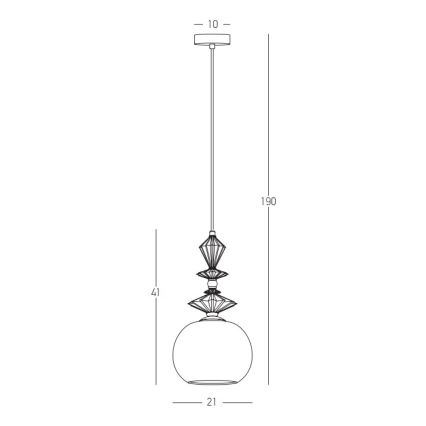 Zambelis 22079 - Lampadario a sospensione con filo 1xE27/40W/230V