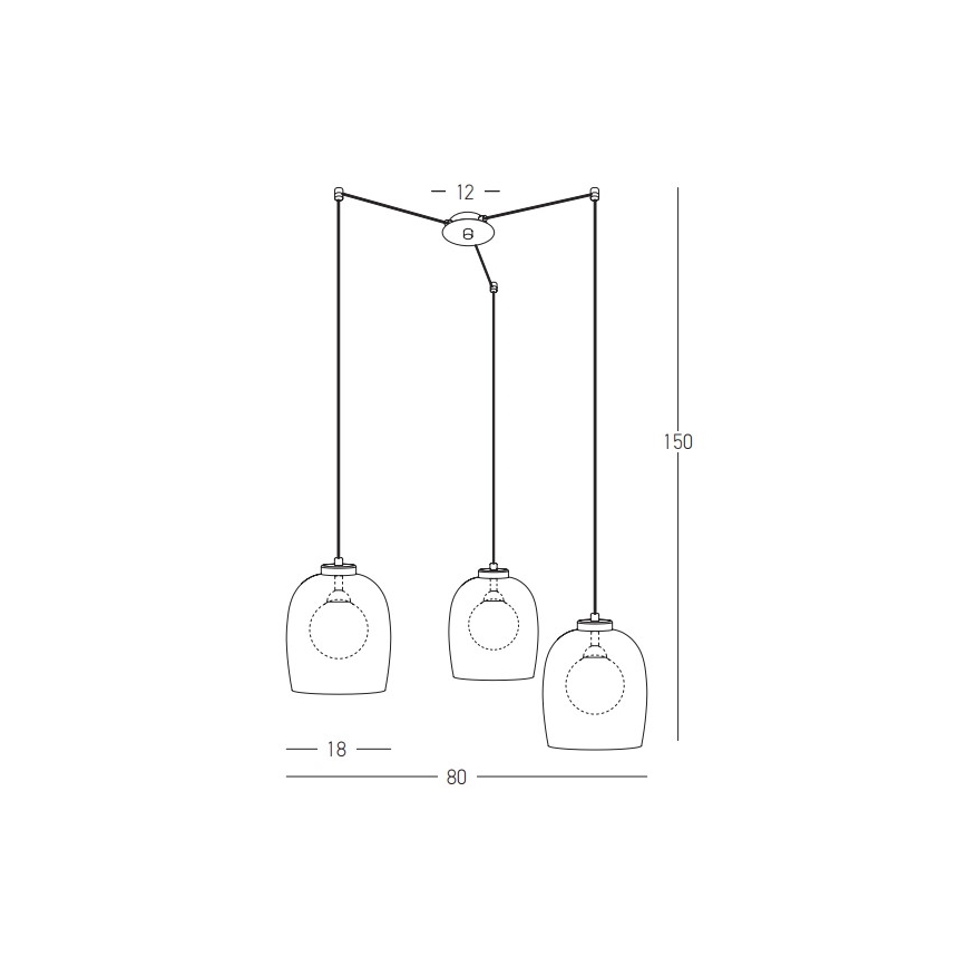 Zambelis 22145 - Lampadario a sospensione con filo 3xG9/5W/230V ragno nero