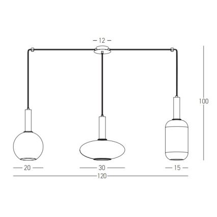 Zambelis 22151 - Lampadario a sospensione con filo 3xE27/40W/230V ragno oro