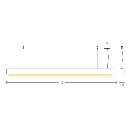 Zambelis 22210 - Lampadario LED a sospensione con filo LED/45W/230V