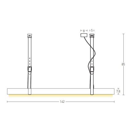 Zambelis 22211 - Lampadario LED a sospensione con filo LED/45W/230V