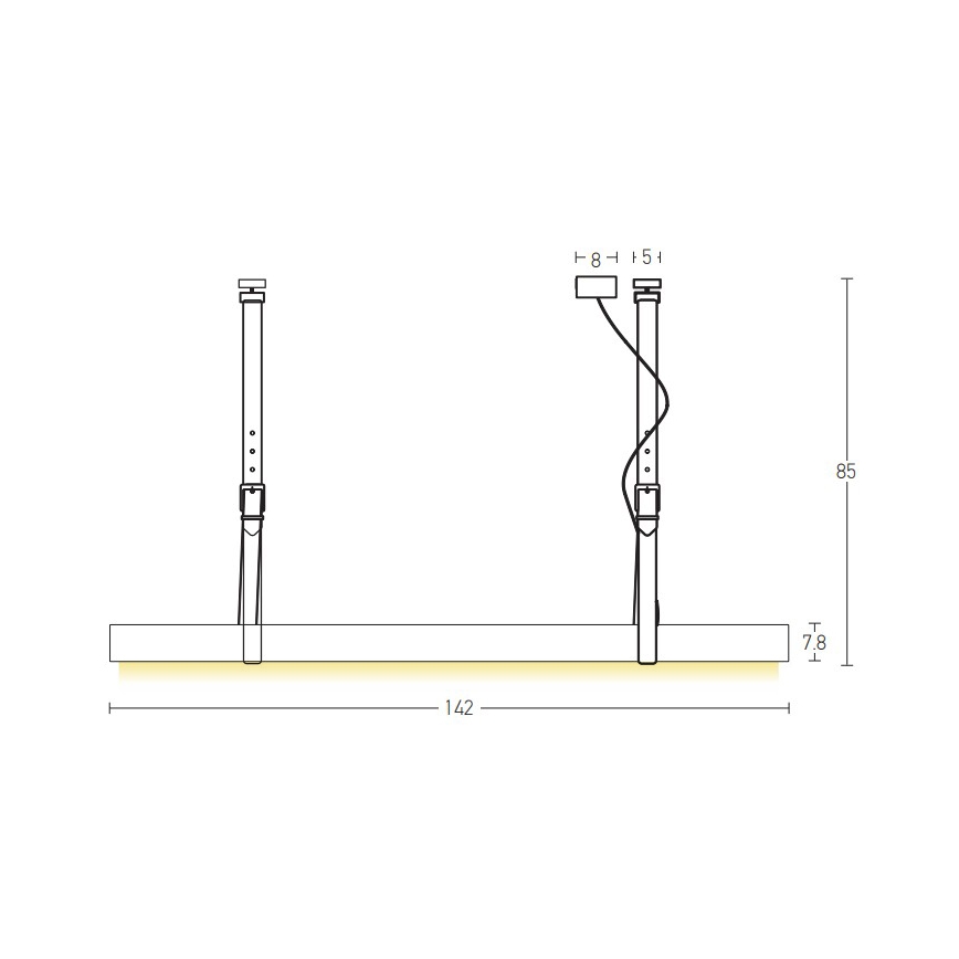 Zambelis 22211 - Lampadario LED a sospensione con filo LED/45W/230V