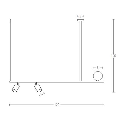 Zambelis 22227 - Lampadario a sospensione con filo 2xGU10/25W+G9/9W/230V