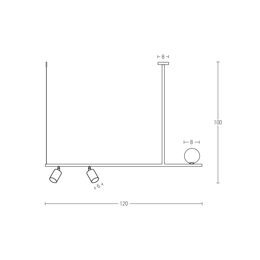 Zambelis 22227 - Lampadario a sospensione con filo 2xGU10/25W+G9/9W/230V