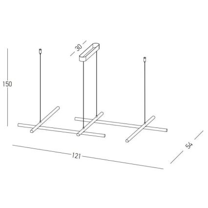 Zambelis 22242 - Lampadario a sospensione con filo LED dimmerabile LED/50W/230V oro