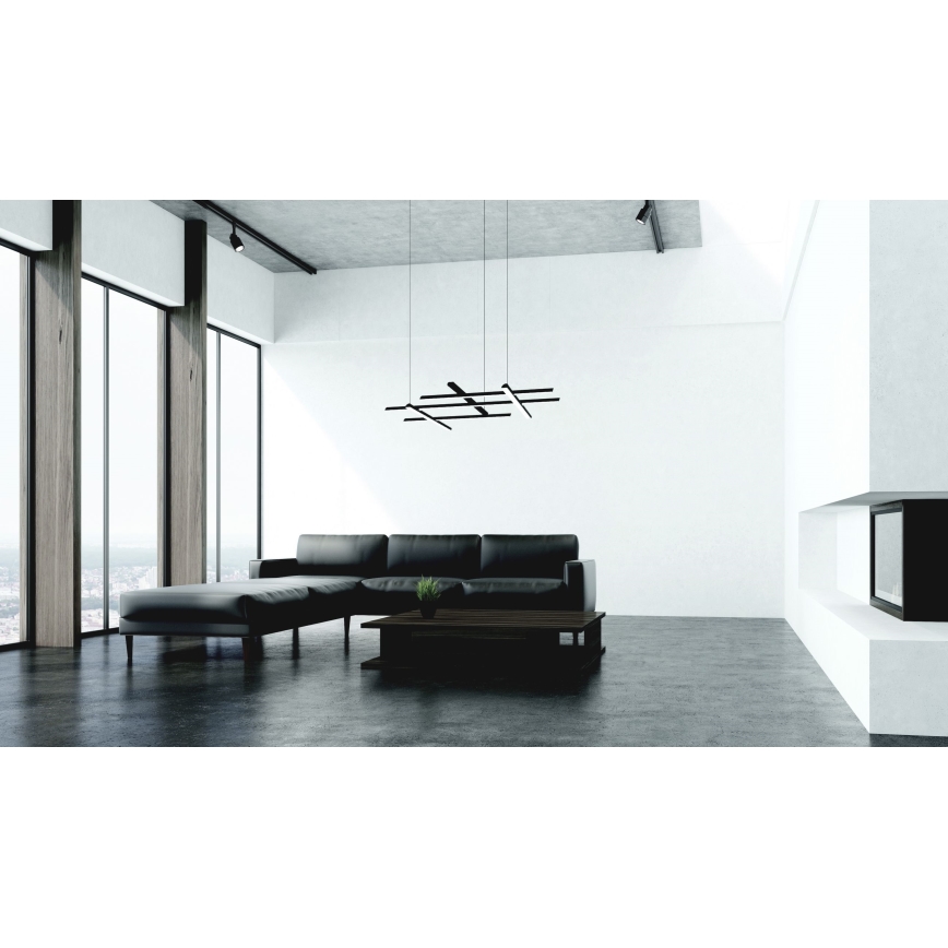 Zambelis 22245 - Lampadario a sospensione con filo LED dimmerabile LED/80W/230V nero