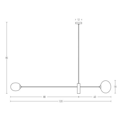 Zambelis 22267 - Lampadario a sospensione con supporto rigido 2xG9/9W/230V