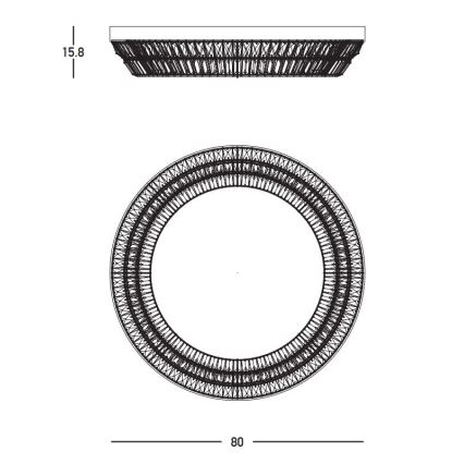 Zambelis 23049 - Lampada da soffitto in cristallo dimmerabile a LED LED/55W/230V CRI 90 3000K diam. 80 cm ottone