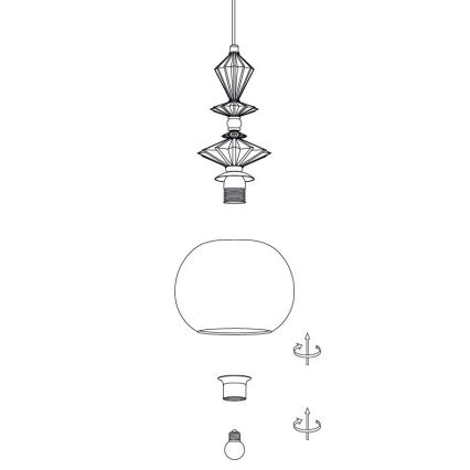 Zambelis A22079 - Paralume di ricambio per lampadario Ø 21 cm bianco