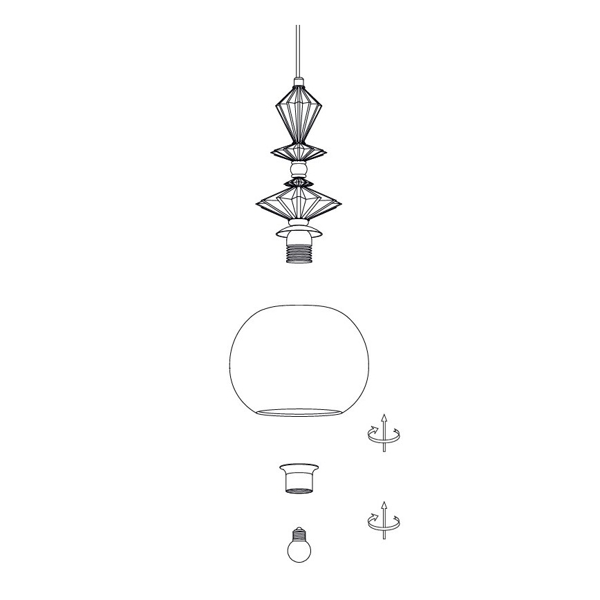 Zambelis A22079 - Paralume di ricambio per lampadario Ø 21 cm bianco