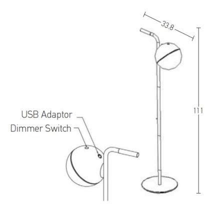 Zambelis E232 - Lampada LED dimmerabile da esterno LED/1,5W/5V IP54 nero