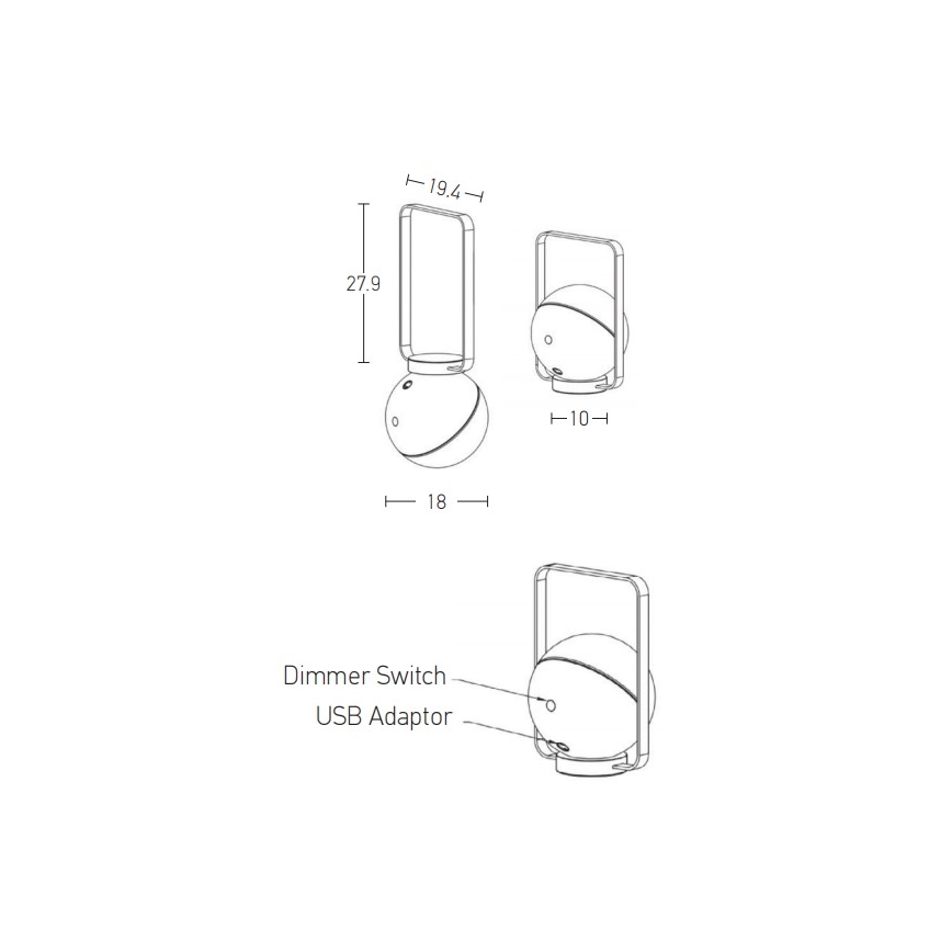 Zambelis E234 - Lampada LED dimmerabile da esterno LED/1,5W/3,7V 2600 mAh IP44 bianco