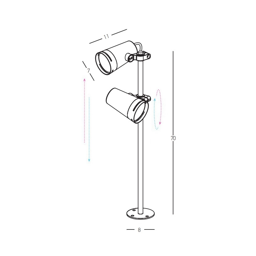 Zambelis E299 - Lampada LED da esterno 2xLED/6W/230V IP54 CRI93 marrone