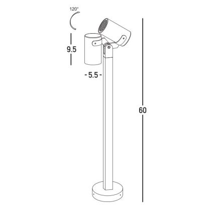 Zambelis E325 - Lampada da esterno 1xGU10/15W/230V IP54 antracite