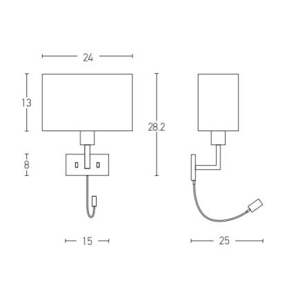 Zambelis H51 - Applique a LED LED/3W + 1xE27/40W/230V