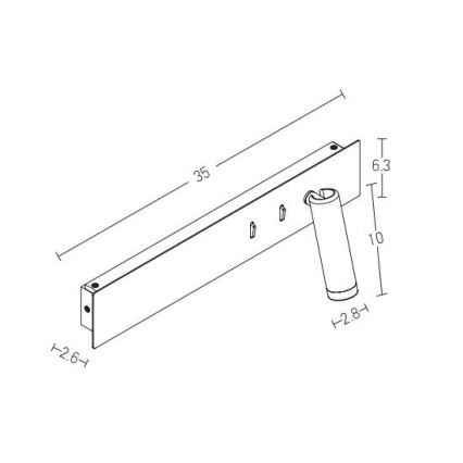 Zambelis H52 - Applique a LED LED/3W + LED/10W/230V bianco