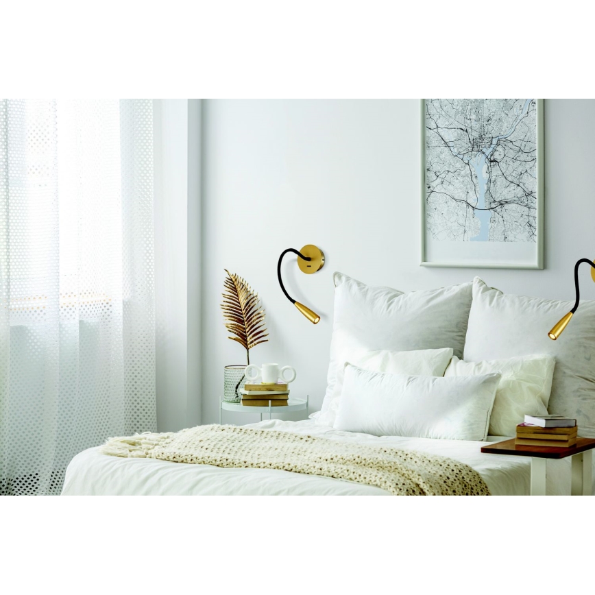 Zambelis H63 - Lampada flessibile LED LED/3W/230V ottone