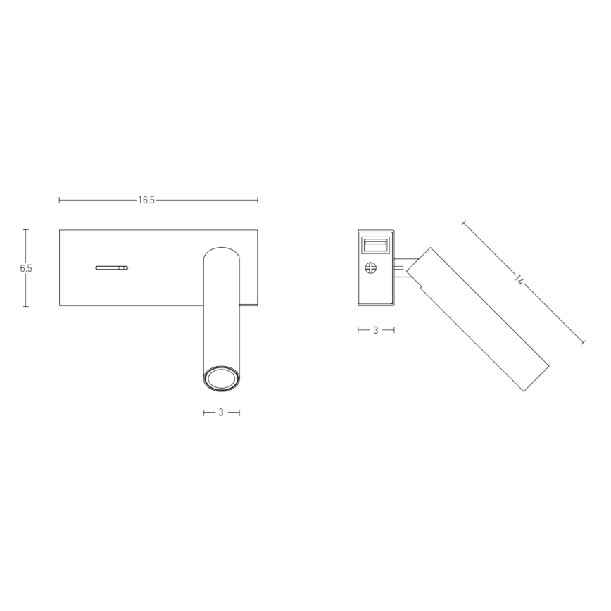 Zambelis H74 - Applique a LED LED/3W/230V USB bianco