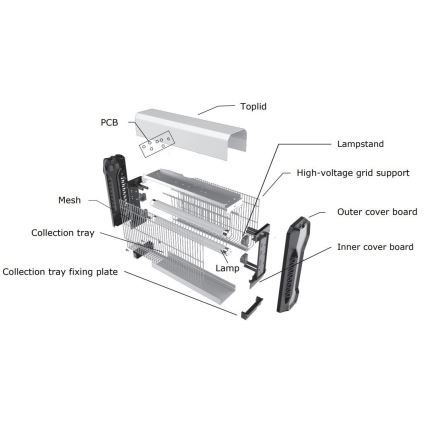 Zappatore insetti elettronico 2x15W/230V 100m2