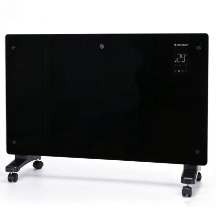 ZEVENTI - Riscaldatore elettrico/convettore a parete intelligente con display LCD 1000/2000W/230V Wi-Fi nero