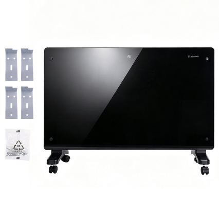 ZEVENTI - Riscaldatore elettrico/convettore a parete intelligente con display LCD 1000/2000W/230V Wi-Fi nero