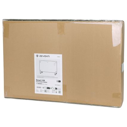 ZEVENTI - Riscaldatore elettrico/convettore a parete intelligente con display LCD 1000/2000W/230V Wi-Fi nero