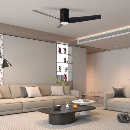 ZEVENTI - Plafoniera LED BARROSA LED/18W/230V 3000/4000/6000K Wi-Fi Tuya nero + telecomando