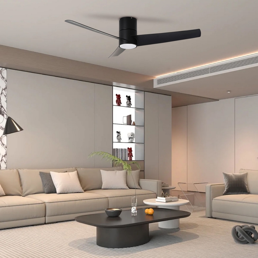 ZEVENTI - Plafoniera LED BARROSA LED/18W/230V 3000/4000/6000K Wi-Fi Tuya nero + telecomando