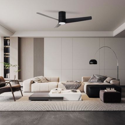 ZEVENTI - Plafoniera LED BARROSA LED/18W/230V 3000/4000/6000K Wi-Fi Tuya nero + telecomando