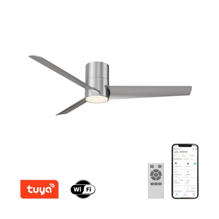 ZEVENTI - Plafoniera LED BARROSA LED/18W/230V 3000/4000/6000K Wi-Fi Tuya cromo opaco + telecomando