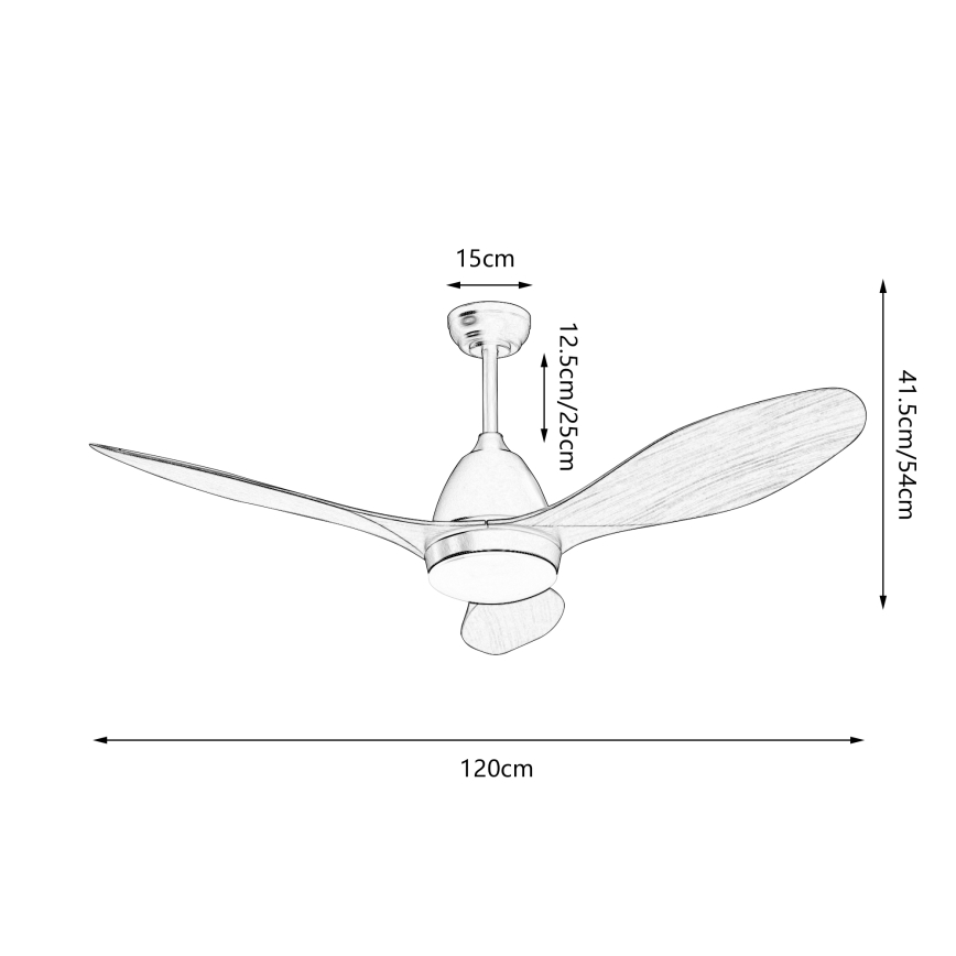 ZEVENTI - Ventilatore da soffitto dimmerabile a LED MURO LED/18W/230V 3000-6000K Wi-Fi Tuya nero + telecomando