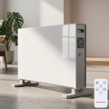 ZEVENTI - Riscaldatore/convettore elettrico con display LCD 1250/2000W/230V bianco + telecomando