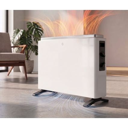 ZEVENTI - Riscaldatore elettrico/convettore 800/1200/2000W/230V bianco