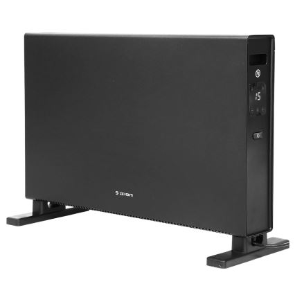 ZEVENTI - Riscaldatore elettrico/convettore con display LCD 1250/2000W/230V nero + telecomando