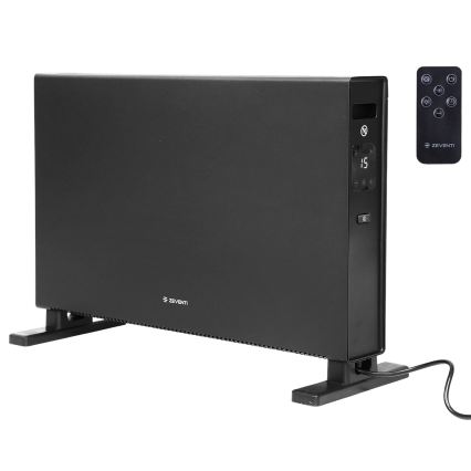 ZEVENTI - Riscaldatore elettrico/convettore con display LCD 1250/2000W/230V nero + telecomando
