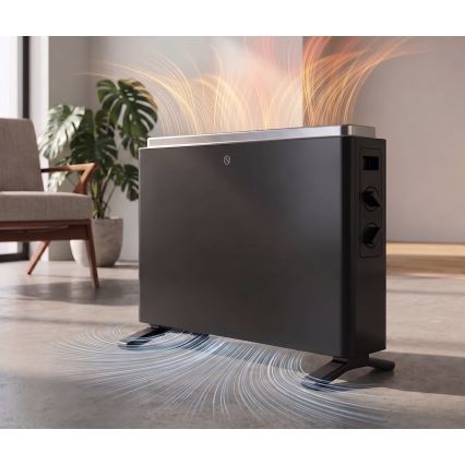 ZEVENTI - Termoconvettore elettrico 800/1200/2000W/230V nero