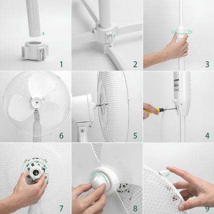 ZEVENTI - Ventilatore a piantana FLOW 40W/230V bianco