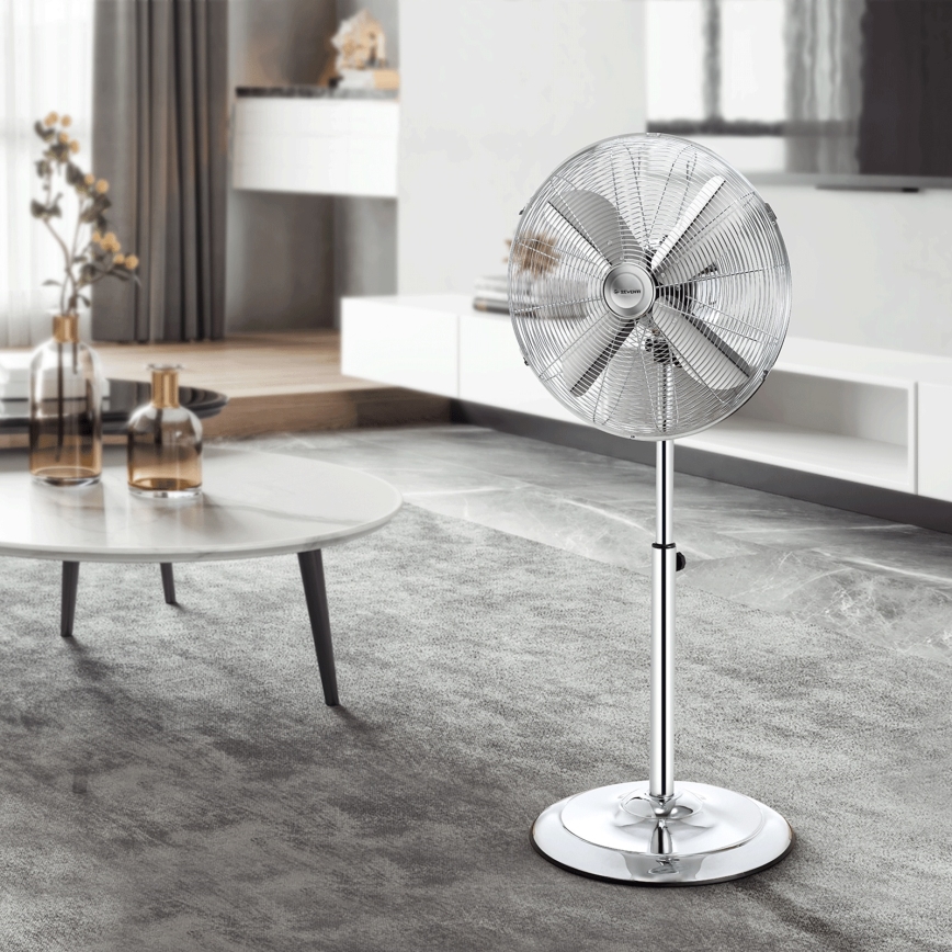 ZEVENTI - Ventilatore a piantana FLOW 50W/230V 125 cm cromo lucido