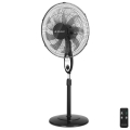 ZEVENTI - Ventilatore a piantana FLOW 55 W/230 V, 130 cm, nero + telecomando
