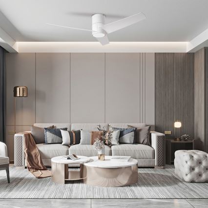 ZEVENTI - Ventilatore da soffitto LED BARROSA LED/18W/230V 3000/4000/6000K Wi-Fi Tuya bianco + telecomando