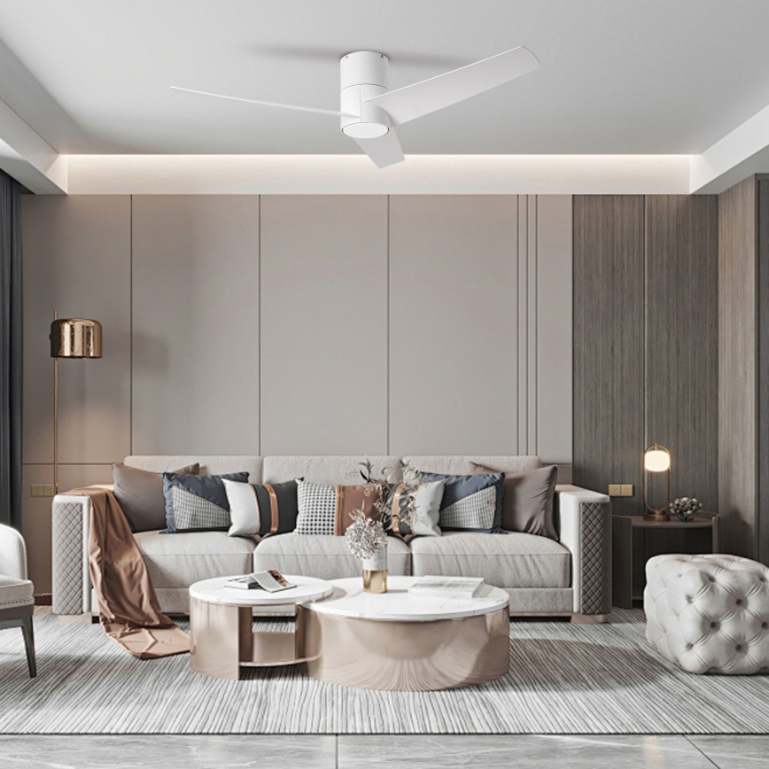 ZEVENTI - Ventilatore da soffitto LED BARROSA LED/18W/230V 3000/4000/6000K Wi-Fi Tuya bianco + telecomando