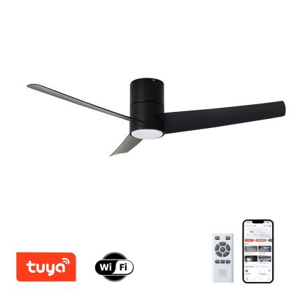 ZEVENTI - Ventilatore da soffitto LED BARROSA LED/18W/230V 3000/4000/6000K Wi-Fi Tuya nero + telecomando