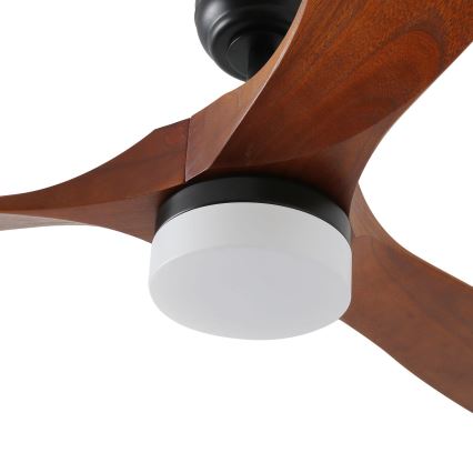 ZEVENTI - Ventilatore da soffitto LED GINOSA LED/18W/230V 3000-6000K Wi-Fi Tuya nero/rovere + telecomando