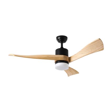 ZEVENTI - Ventilatore da soffitto LED NATURITO LED/18W/230V 3000-6000K Wi-Fi Tuya nero/rovere + telecomando