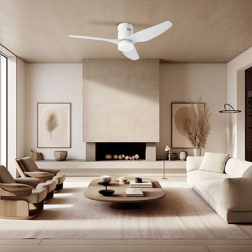 ZEVENTI - Ventilatore da soffitto LED PADUA LED/18W/230V 3000-6000K Wi-Fi Tuya bianco + telecomando