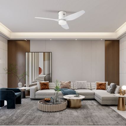 ZEVENTI - Ventilatore da soffitto LED PADUA LED/18W/230V 3000-6000K Wi-Fi Tuya bianco + telecomando